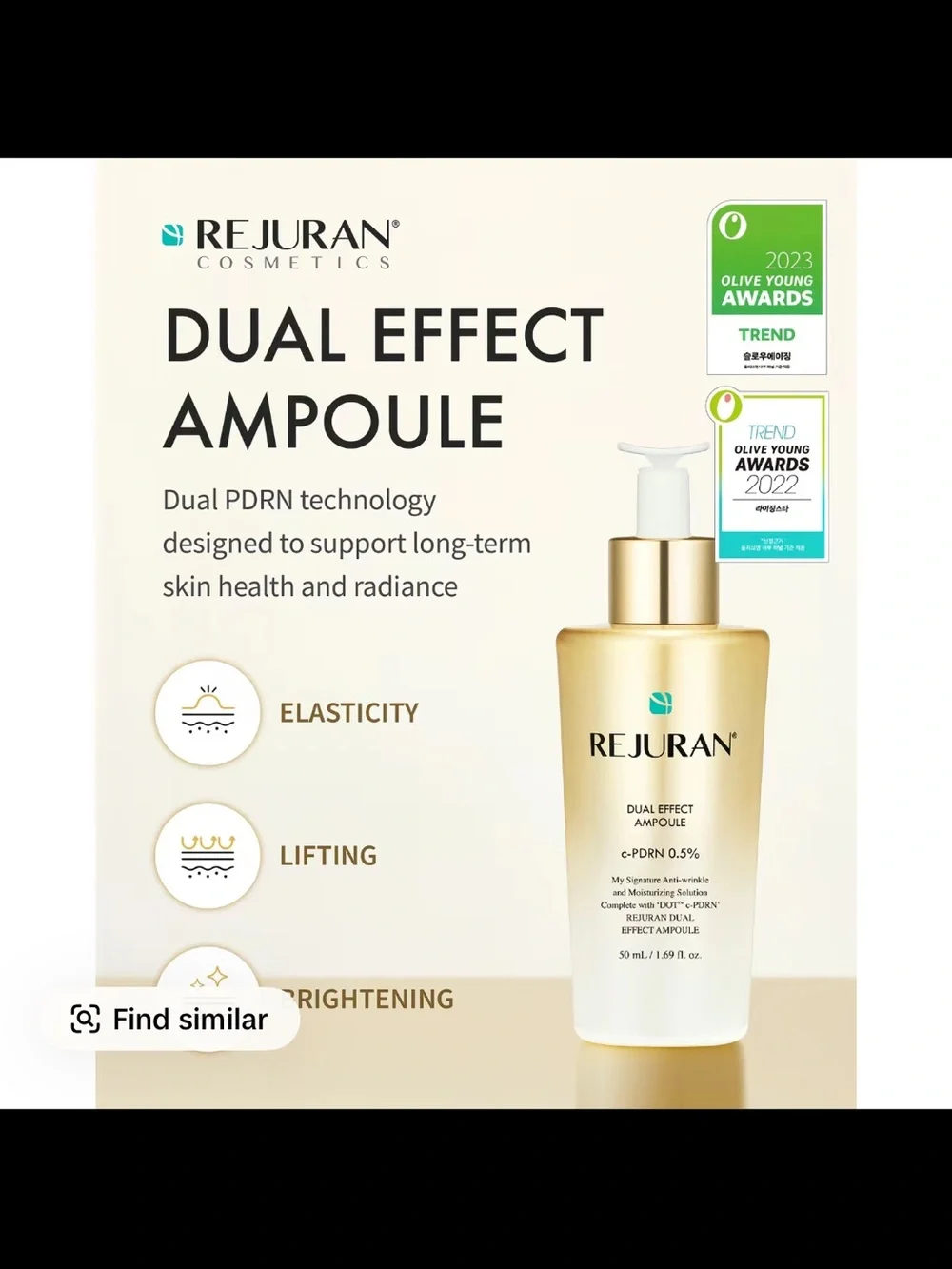 REJURAN Dual Effect Ampoule, DOT DUAL c-PDRN - Rejuvenating Face Serum for